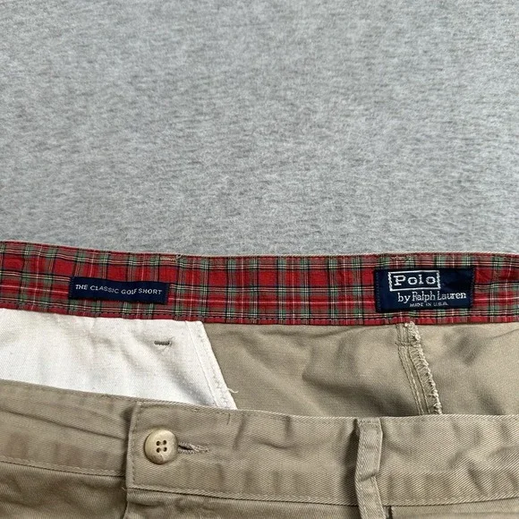 Vintage Polo Ralph Lauren Classic Golf Shorts Beige Mens 38 Made in USA NOTE‎ - Picture 3 of 10